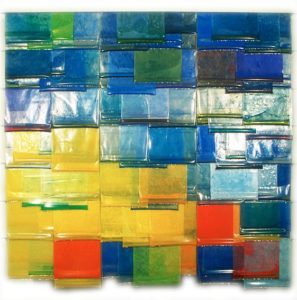 Nymphéas Décompostés-II | 1999, 180 x 180 x 2 cm, sacs plastiques, pigments, eau déminéralisée