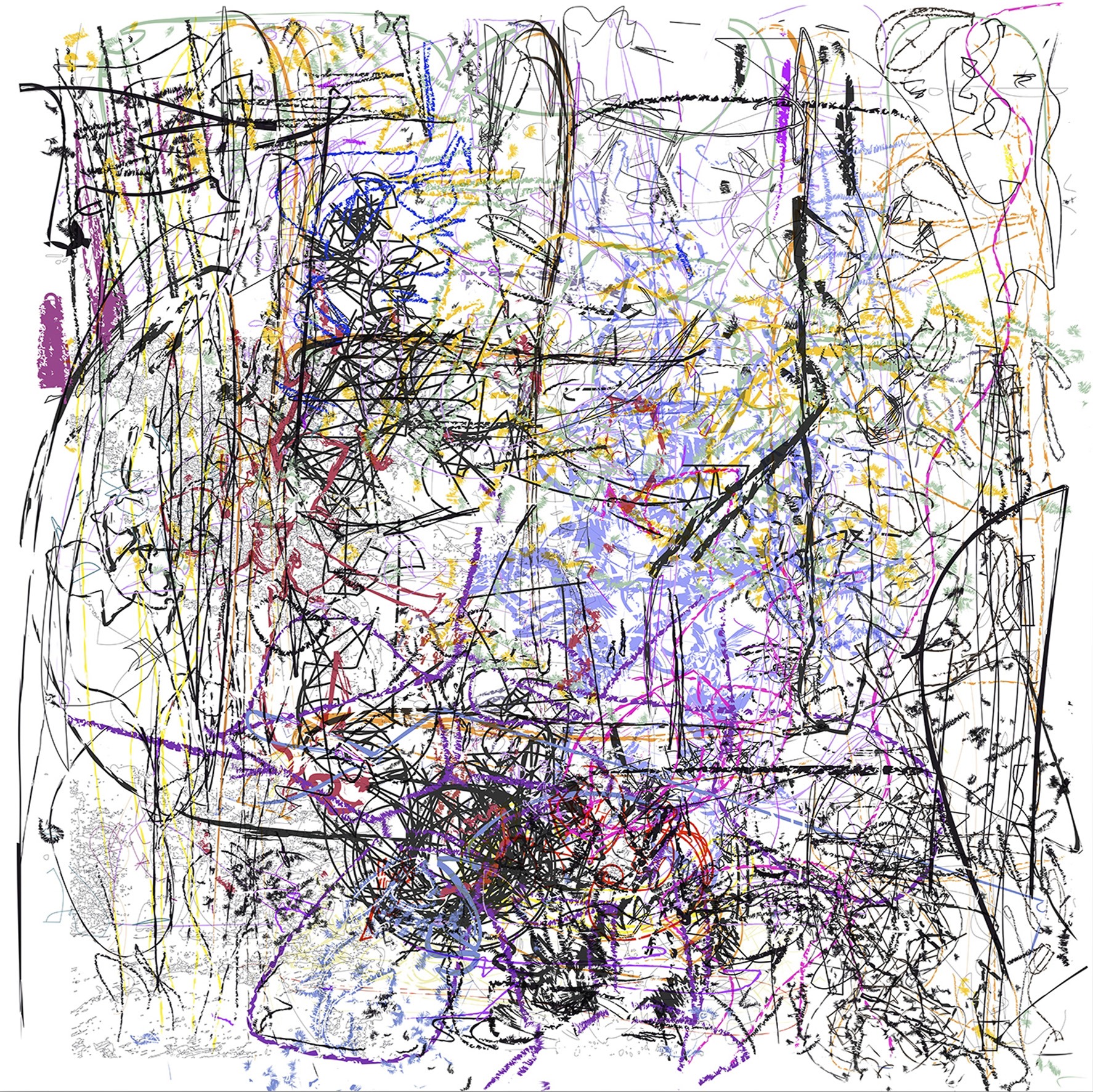 (1/3xHMatisse+RRauschenberg), 01-10-2016.1, 150 x 150 cm, impression numérique sur papier