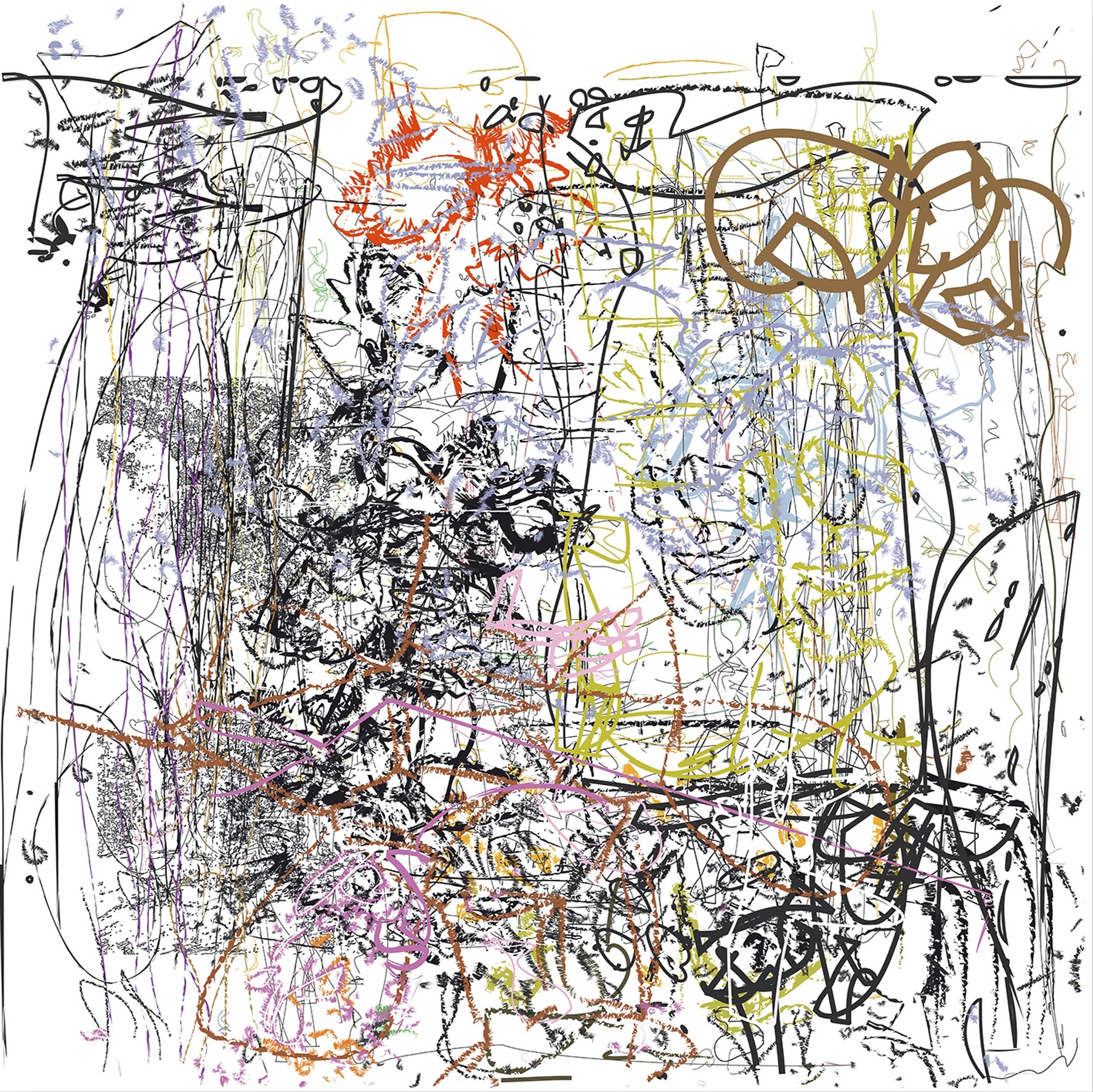 (1/3xHMatisse+RRauschenberg) | 02-10-2016, 150 x 150 cm, impression numérique sur papier