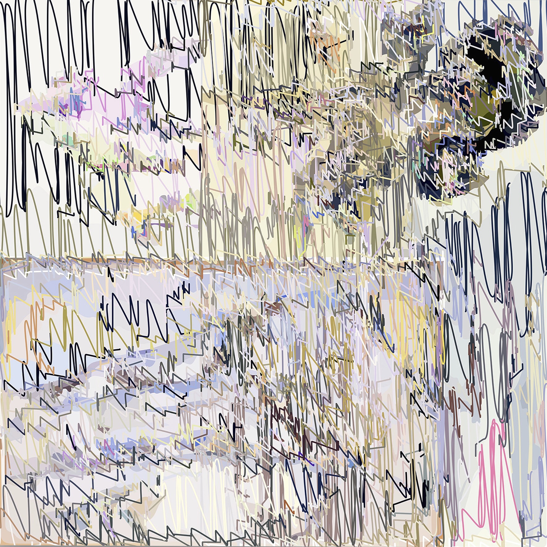 1/(2xJMWTurner)+1900lm | 04-01-2019.1, 150 x 150 cm, impression numérique sur Dibond