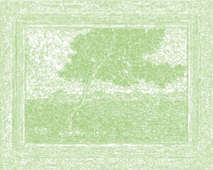 (XIX-ASisley)/Vert, 04-06-2023.3, 90 x 80 cm, traceur numérique sur papier, stylo bille