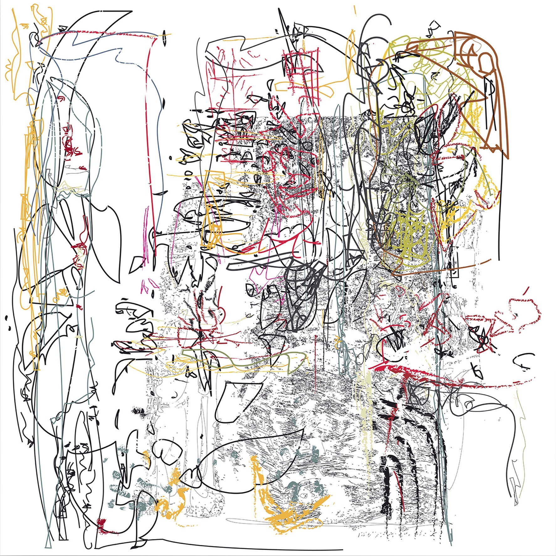 (1/2xHMatisse+RRauschenberg) | 06-08-2013.1, 100 x 100 cm, impression numérique sur papier