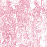 (XVI-JPontormo)/Rose, 06-08-2024.1, 70 x 90 cm, traceur numérique sur papier, stylo bille