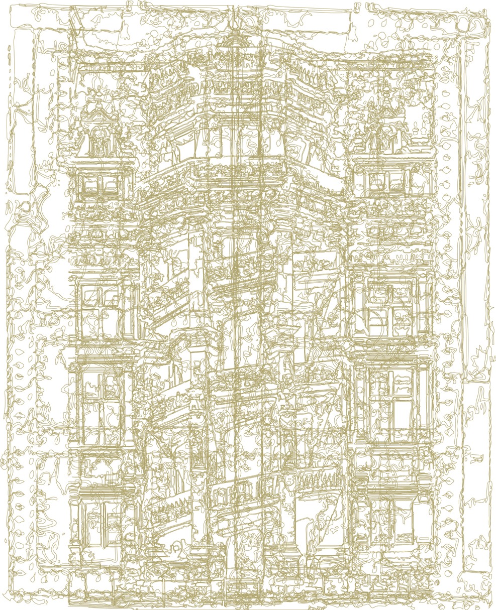 (XV-Bloisx2)/Or | 07-08-2024.2, 70 x 90 cm, traceur numérique sur papier, stylo bille