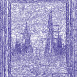 (XVIII-CDFriedrich)/Bleu, 09-01-2024.5, 80 x 70 cm, traceur numérique sur papier, stylo bille