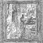 (XVII-JVermeer)/Noir, 10-01-2024.3, 70 x 80 cm, traceur numérique sur papier, stylo bille