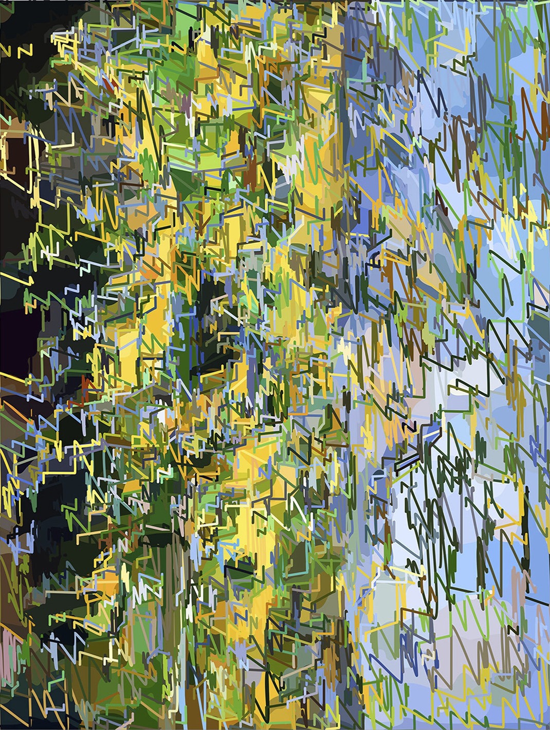 1/(PCézanne)+50lm | 16-08-2018.1, 150 x 135 cm, impression numérique sur Dibond