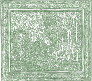 (XIX-ASisley)/Vert, 17-08-2024, 80 x 70 cm, traceur numérique sur papier, stylo bille