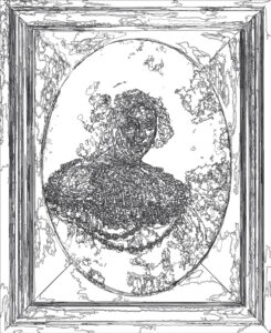 (XVII-Rembrandt)/Noir, 24-04-2025.1, 70 x 80 cm, traceur numérique sur papier, stylo bille