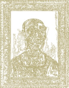 (XV-DGhirlandaio)/Or | 24-04-2025.2, 70 x 80 cm, traceur numérique sur papier, stylo bille