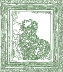 (XIX-JADIngres)/Vert, 24-04-2025, 70 x 80 cm, traceur numérique sur papier, stylo bille