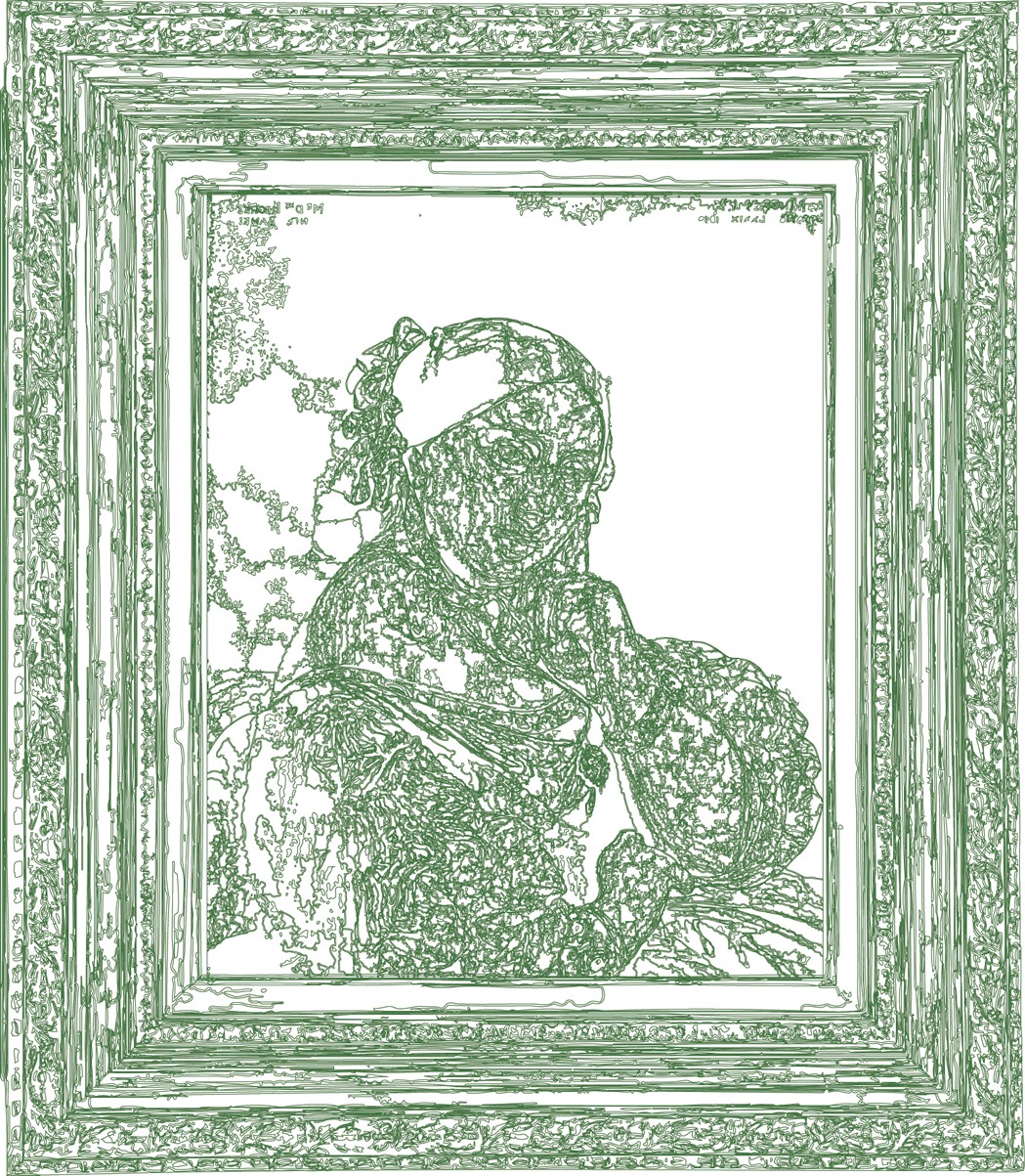 (XIX-JADIngres)/Vert, 24-04-2025, 70 x 80 cm, traceur numérique sur papier, stylo bille