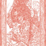 (XX-CSherman)/Rouge, 24-04-2025.4, 70 x 80 cm, traceur numérique sur papier, stylo bille