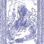 (XVIII-FJDGoya)/Bleu, 24-04-2025.5, 70 x 90 cm, traceur numérique sur papier, stylo bille