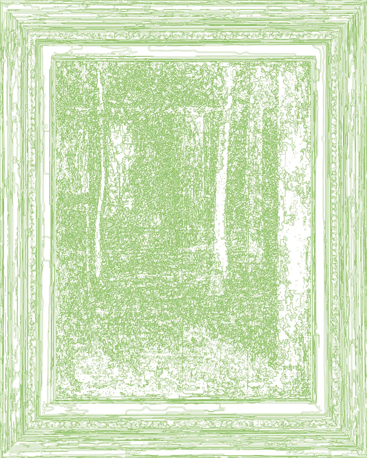 (XIX-GSeurat)/Vert, 27-08-2024, 80 x 70 cm, traceur numérique sur papier, stylo bille