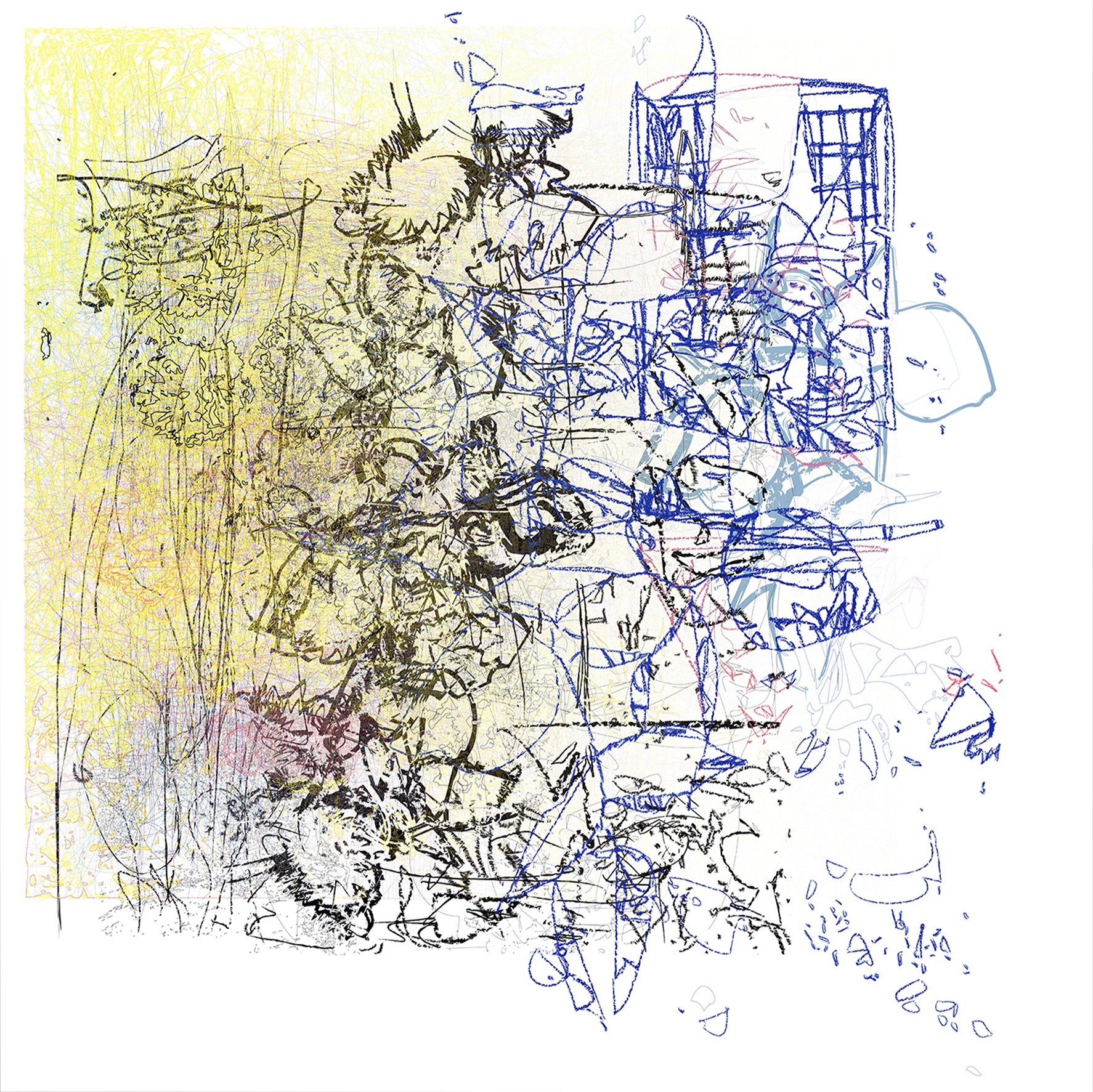 (1/HMatisse+EKelly+HFLatour) | 28-03-2017.1, 150 x 150 cm, impression numérique sur papier