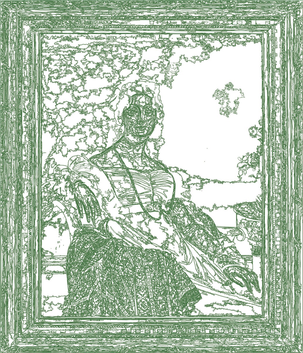 (XIX-JADIngres)/Vert, 29-04-2025, 70 x 80 cm, traceur numérique sur papier, stylo bille