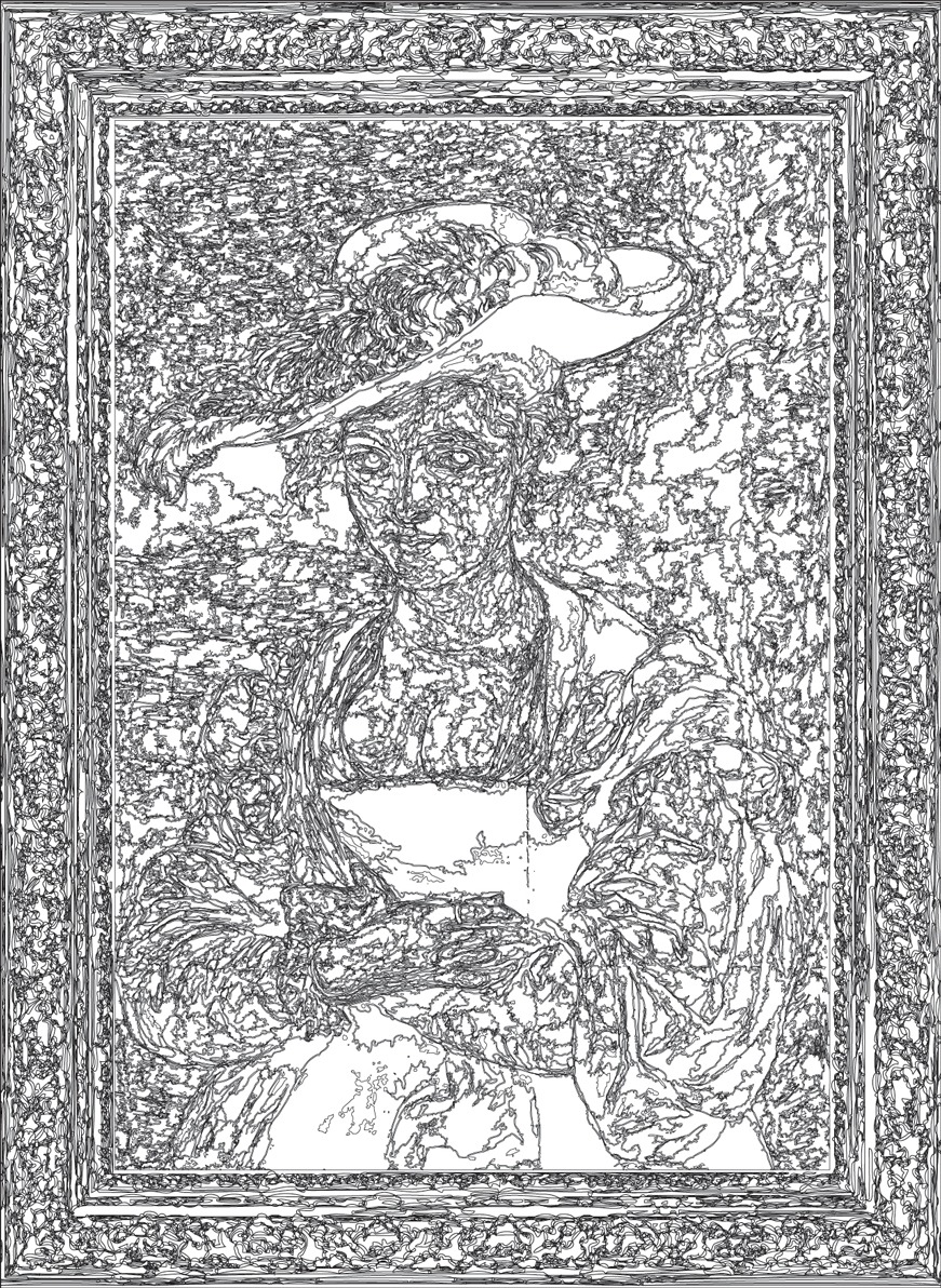 (XVII-PPRubens)/Noir, 29-04-2025.6, 65 x 90 cm, traceur numérique sur papier, stylo bille