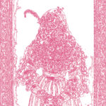 (XVI-LCranach)/Rose | 29-04-2025.7, 65 x 90 cm, traceur numérique sur papier, stylo bille