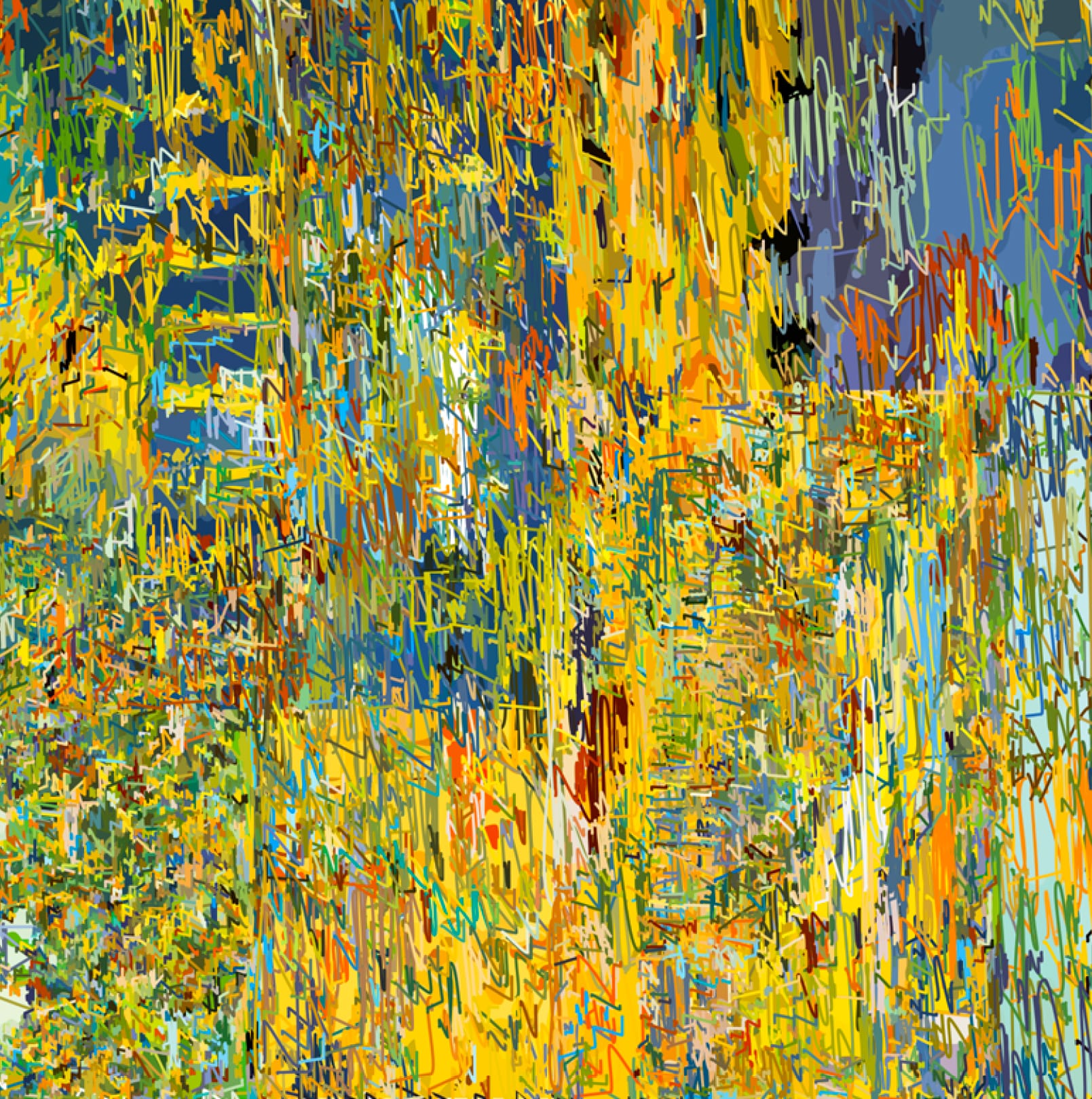 1/(3xVVanGogh)+1400lm | 08-04-2019.1, 150 x 150 cm, impression numérique sur Dibond