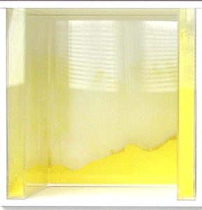 Comment ça s’annonce-I | 2004, dimensions variables, bois, plexiglas, pigments