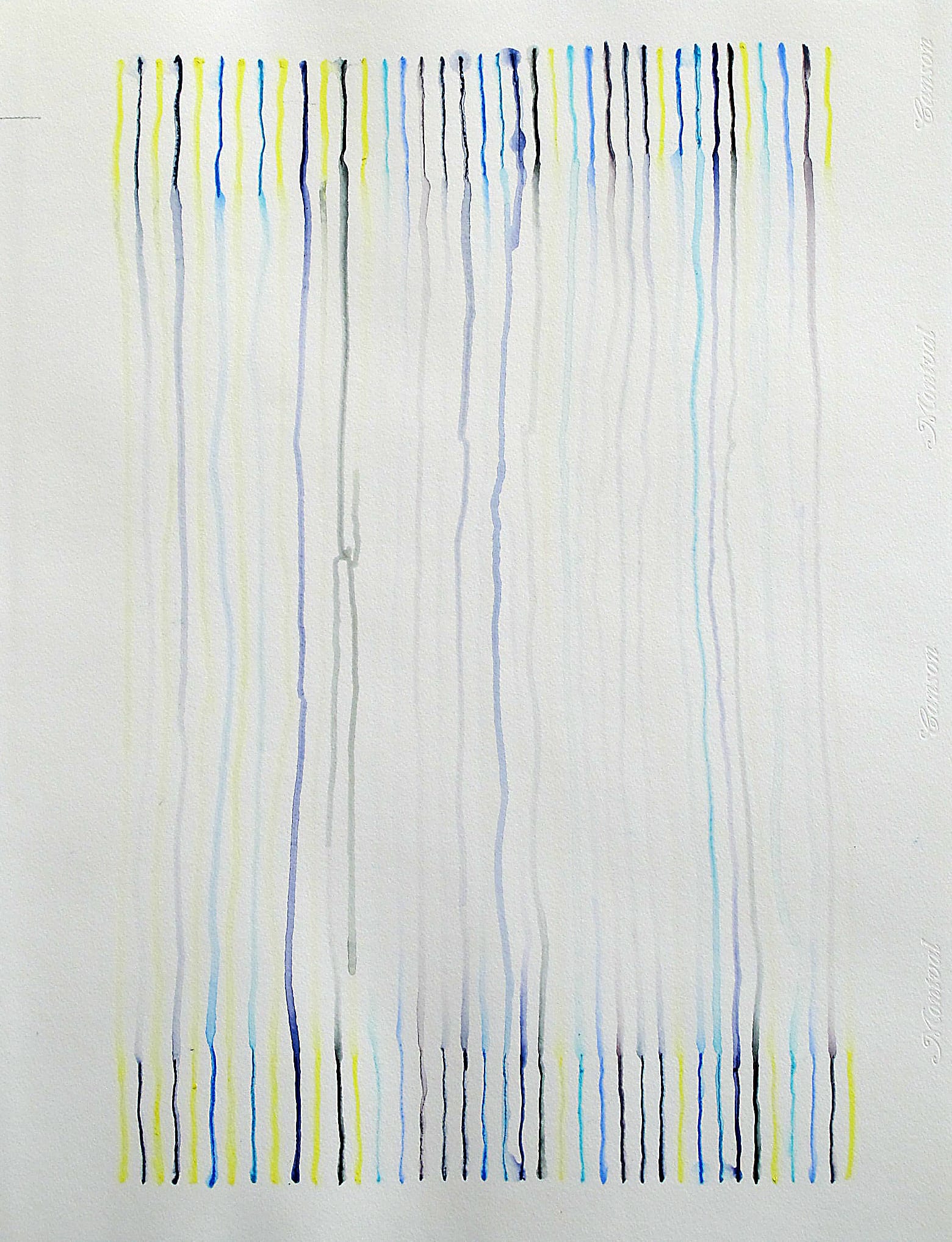 Motifs intérimaires-V, 2005, papier, crayon aquarelle