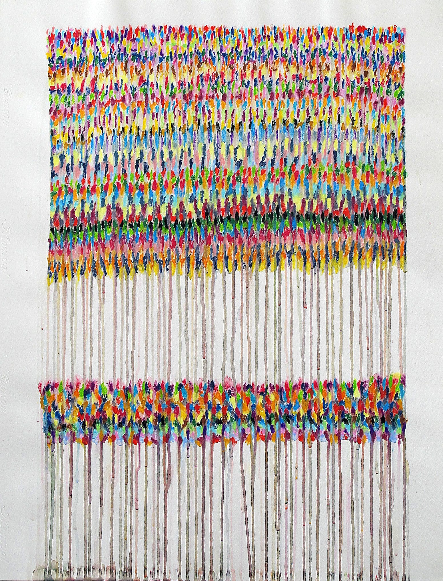 Motifs intérimaires-II, 2005, papier, crayon aquarelle