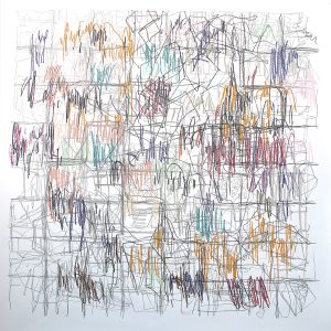 (1/EKelly+PCézanne) | 25-02-20011, 150 x 150 cm, Pastels sur papier