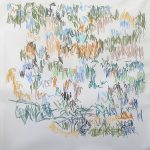 22-2013, Mise au point du Pont des Lauves, 150 x 150 cm, pastels sur papier