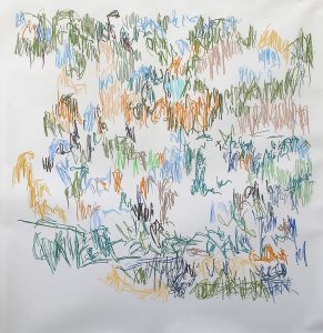 22-2013, Mise au point du Pont des Lauves, 150 x 150 cm, pastels sur papier