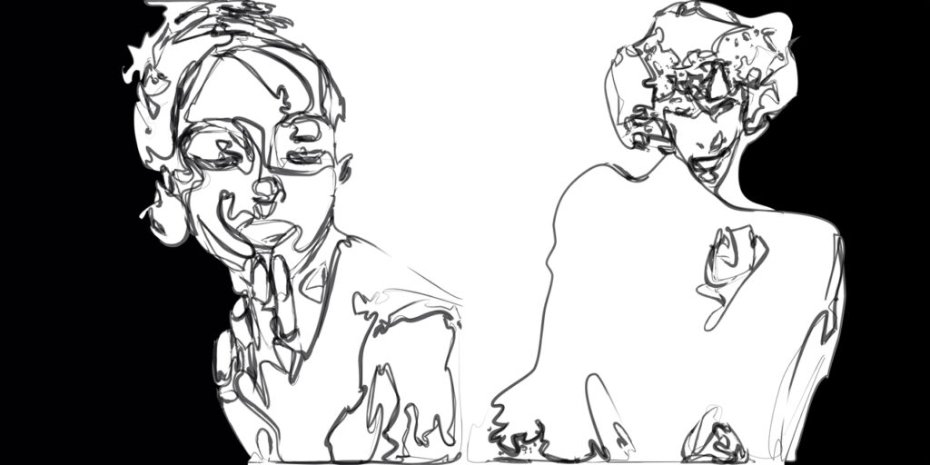 1/(FPicabia≠AVJawlensky)-50%, 2022, 50 x 100 cm, impression piezographie sur papier