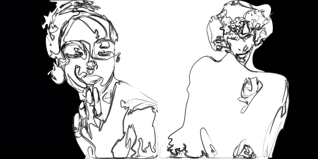 1/(FPicabia≠AVJawlensky)-50%, 2022, 50 x 100 cm, impression piezographie sur papier