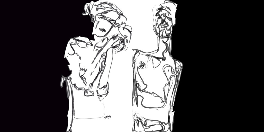 1/(ESchiele≠ESchiele)-60%, 2022, 50 x 100 cm, impression piezographie sur papier