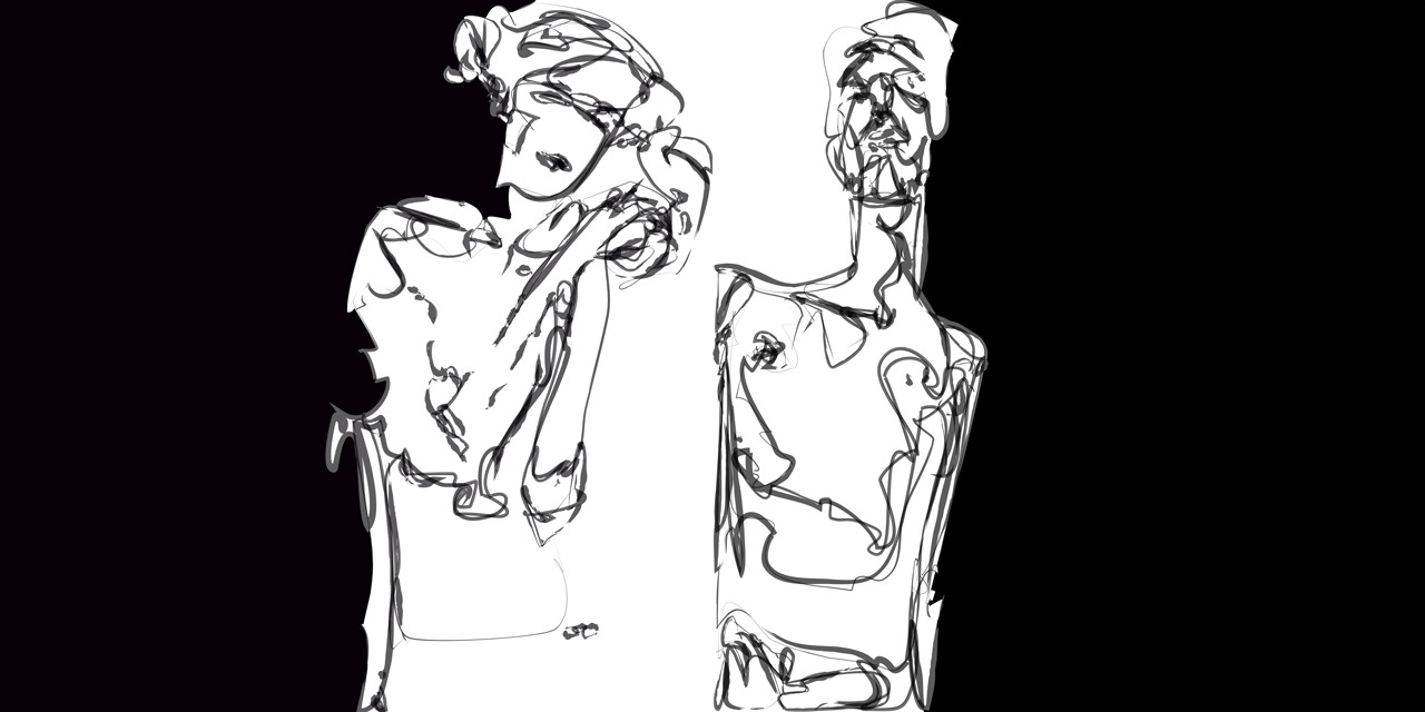 1/(ESchiele≠ESchiele)-60%, 2022, 50 x 100 cm, impression piezographie sur papier