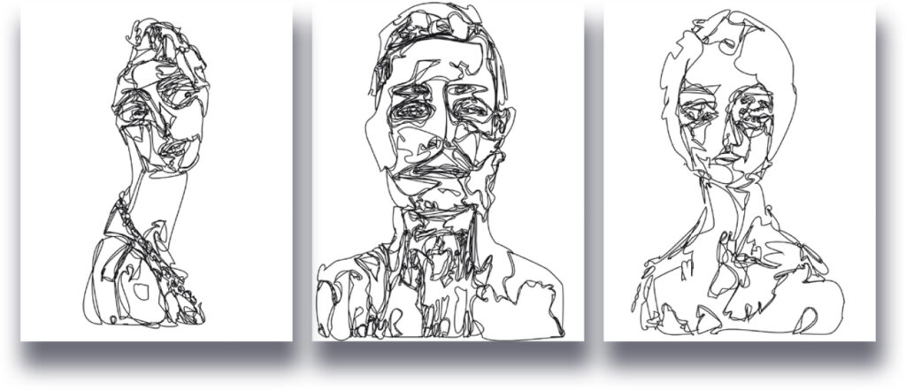 3x1/(AModigliani+TRuff+KVDongen)-45%, 05-09-2017, 50 x 40 cm, impression numérique sur papier