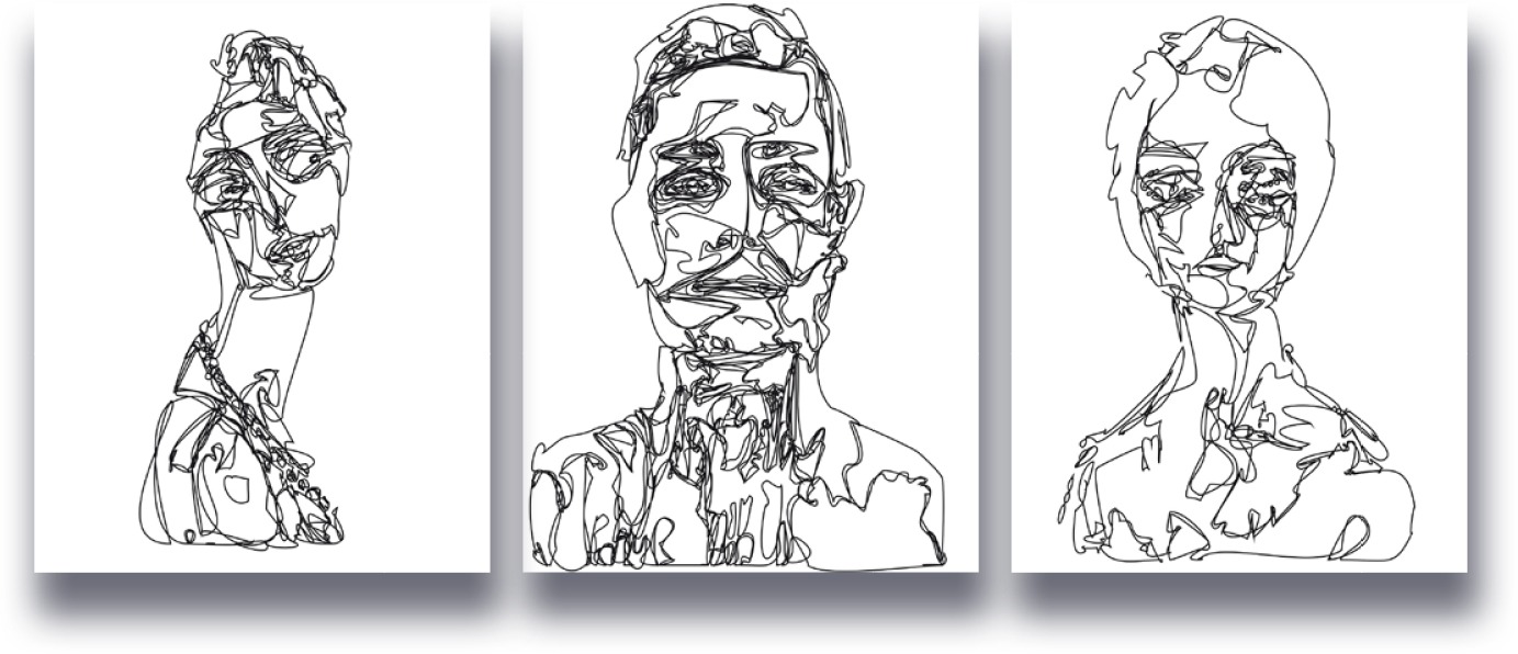 3x1/(AModigliani+TRuff+KVDongen)-45%, 05-09-2017, 50 x 40 cm, impression numérique sur papier