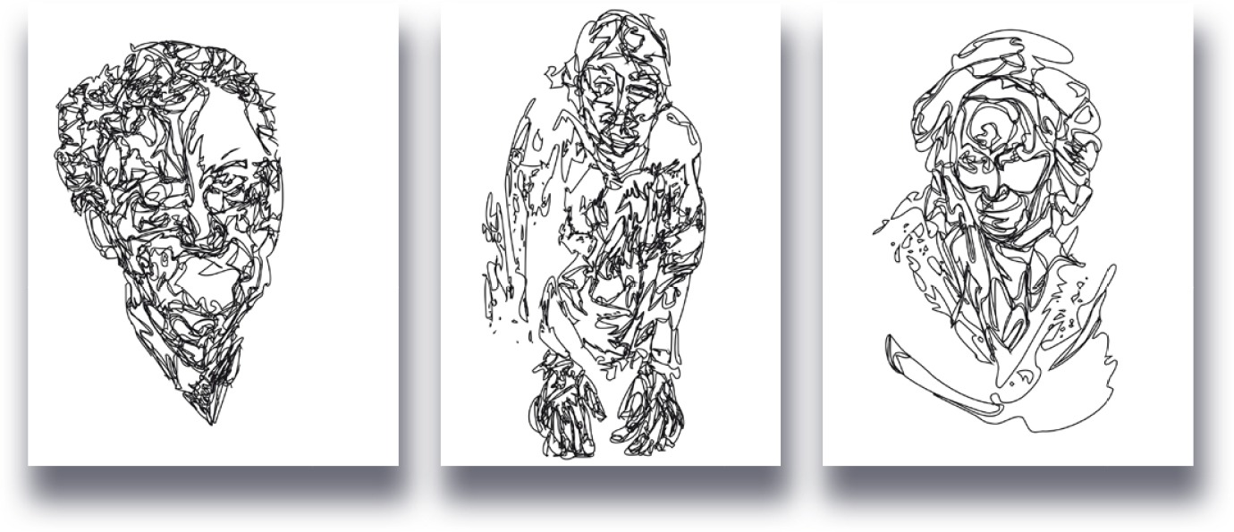 3x1/(VVGogh+CSoutine+TGéricault)-35%, 28-03-2018, 50 x 40 cm, impression numérique sur papier