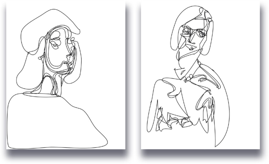 2x1/(Raphaël+AModigliani)-75% | 02-01-2018, 50 x 40 cm, impression numérique sur papier