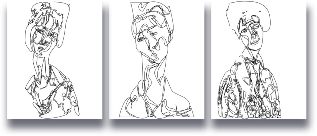 2x1/(Raphaël+AModigliani)-75% | 02-01-2018, 50 x 40 cm, impression numérique sur papier