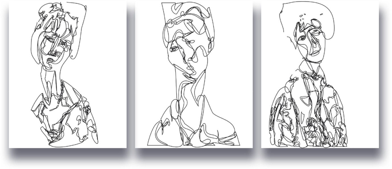 2x1/(Raphaël+AModigliani)-75% | 02-01-2018, 50 x 40 cm, impression numérique sur papier