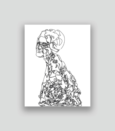 Autoportrait au second degré 60 23-11-2017 3.0 50 x 40 cm